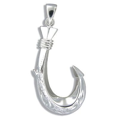 Men's Sterling Silver Fish Hook Necklace – MaisyGraceDesigns