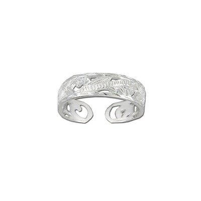 Sterling Silver Fancy Hawaiian Plumeria Design Toe Ring