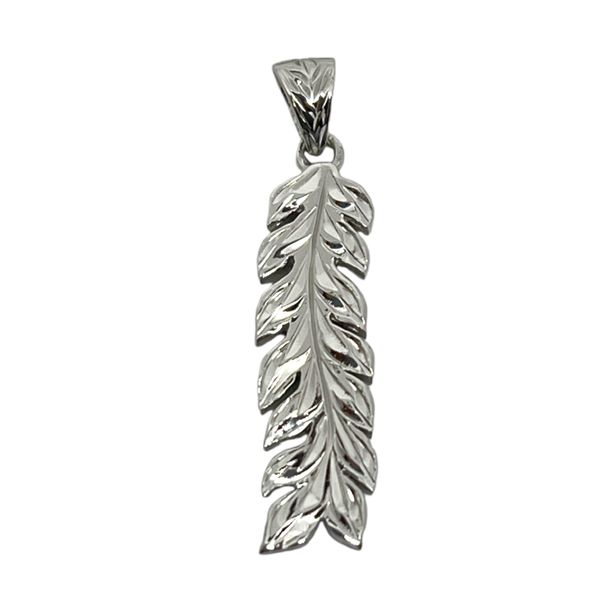 Sterling Silver Hand Carved Hawaiian Maile Pendant