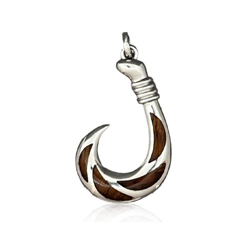Mens Stainless Steel Biker Fishing Hawaiian Fish Hook Pendant Necklace |  eBay